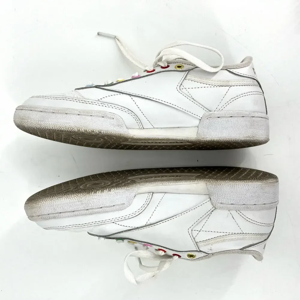 Reebok Classic White Leather Rainbow Eyelet‎ Tennis Shoes Sneakers (6)